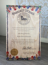 Marriage Certificates on wood