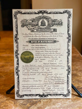 Marriage Certificates on wood