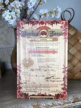 Marriage Certificates on wood