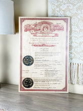 Marriage Certificates on wood