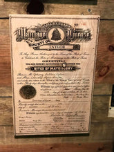 The Broken Plank prints your marriage certificate on wood! Our handcrafted products are made in Texas! Want to personalize or restore your marriage certificate? Click the option below