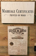 The Broken Plank prints your marriage certificate on wood! Our handcrafted products are made in Texas! Want to personalize or restore your marriage certificate? Click the option below