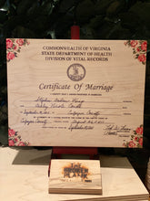 The Broken Plank prints your marriage certificate on wood! Our handcrafted products are made in Texas! Want to personalize or restore your marriage certificate? Click the option below