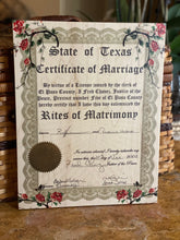 The Broken Plank prints your marriage certificate on wood! Our handcrafted products are made in Texas! Want to personalize or restore your marriage certificate? Click the option below