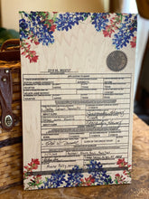 The Broken Plank prints your marriage certificate on wood! Our handcrafted products are made in Texas! Want to personalize or restore your marriage certificate? Click the option below