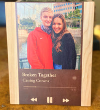 Love Songs and playlists printed on wood
