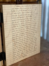 Beautiful tri fold printed on wood.