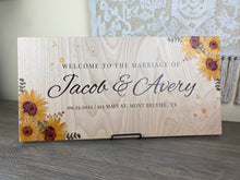 Wooden Wedding Sign with Sunflowers