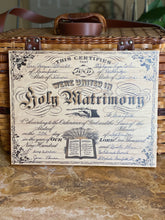 Marriage Certificates on wood