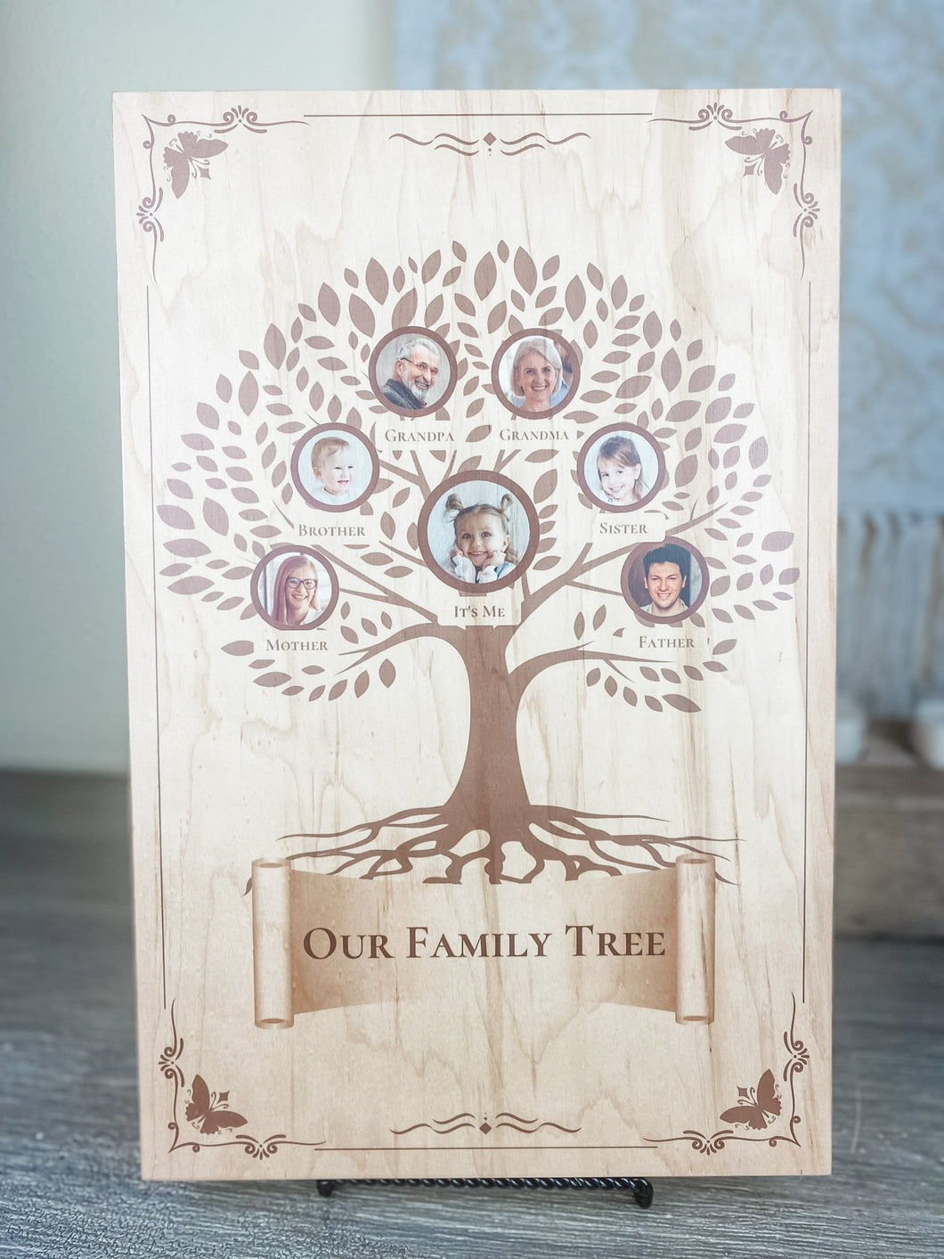 Personalized Family Tree on Wood