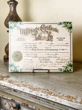 Marriage Certificates on wood