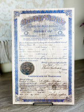 Marriage Certificates on wood