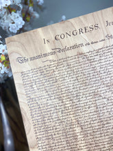 The Declaration of Independence printed on wood by The Broken Plank