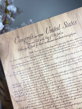 The Bill Of Rights (First Page) Printed on Wood