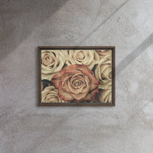Vintage Rose Wooden Framed canvas