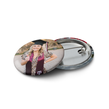 Set of five personalized photo pin buttons
