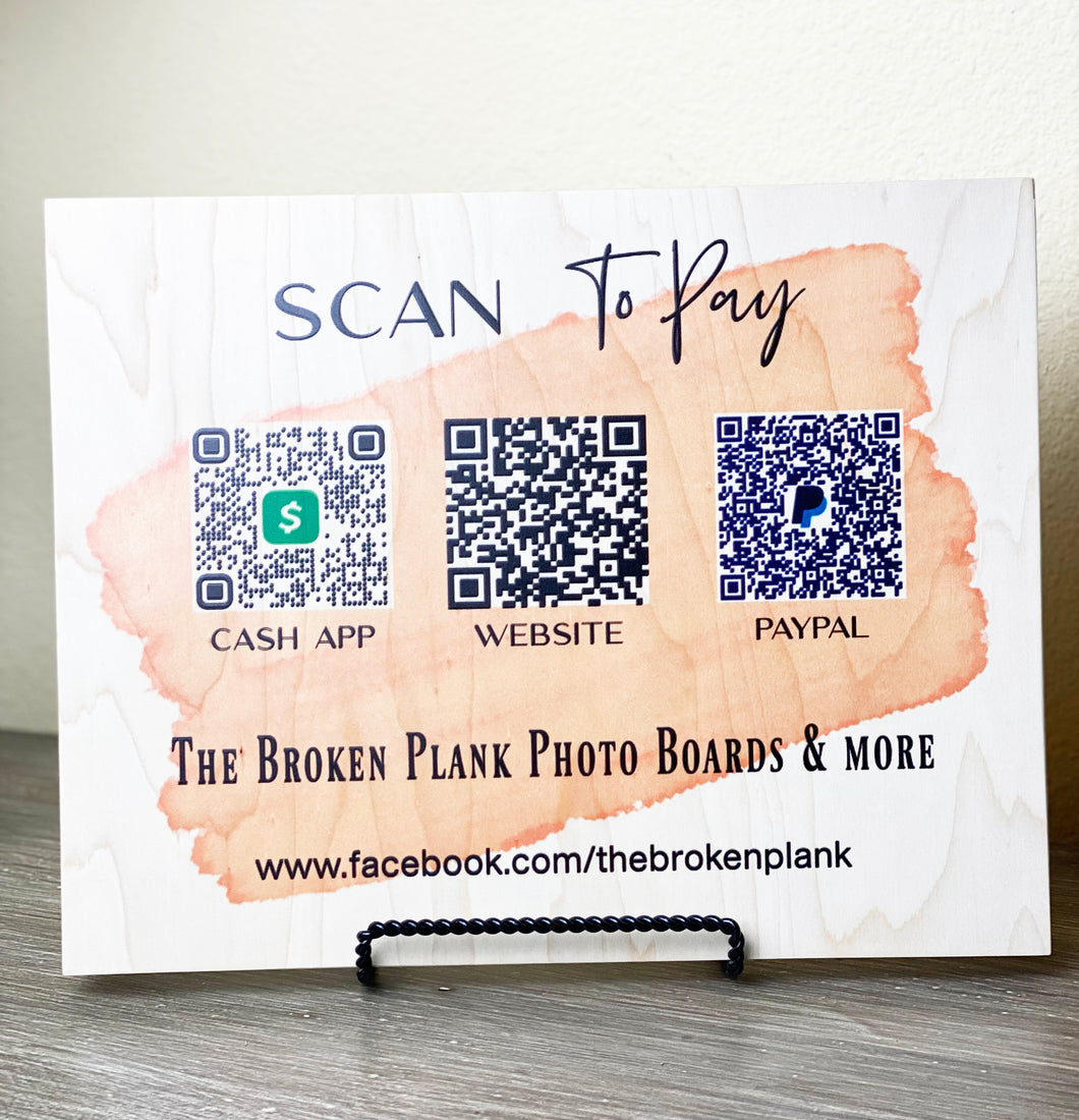 Your business QR codes printed on wood.