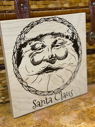 VIntage Santa on wood