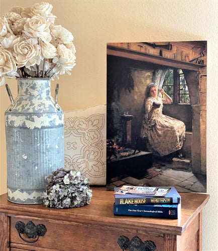 Beautiful works of Art printed on a beautiful piece of wood. Cozy Corner 1884 Frank Millet Painting. 
