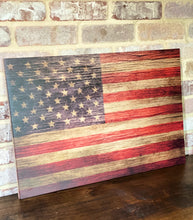 Vintage American Flag on Wood