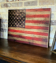 Vintage American Flag on Wood