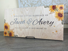 Wooden Wedding Sign with Sunflowers