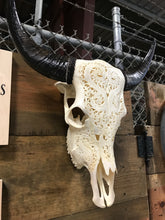 Hand Carved Cow Skulls